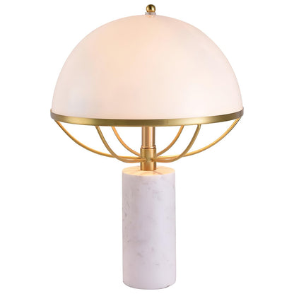 LuxeGlow – Lampada in Vetro con Finitura Dorata e Base in Marmo