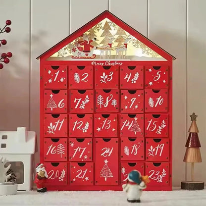 TimberGlow | Charming Refillable Wooden Advent Calendar with Lights 1