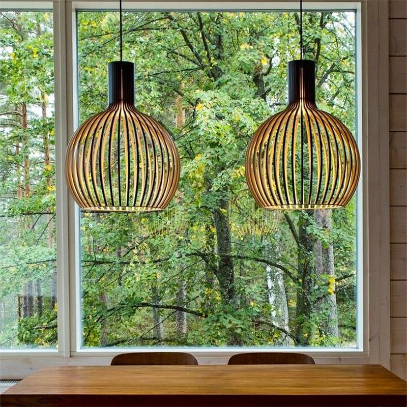 TimberGlow | Rustic Artisan Wooden Pendant Light Fixture for Kitchen Island 2