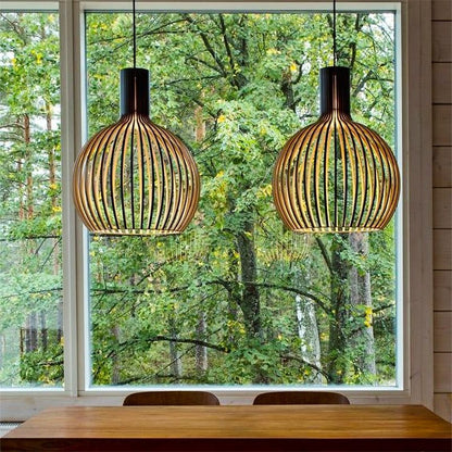 TimberGlow | Rustic Artisan Wooden Pendant Light Fixture for Kitchen Island 2