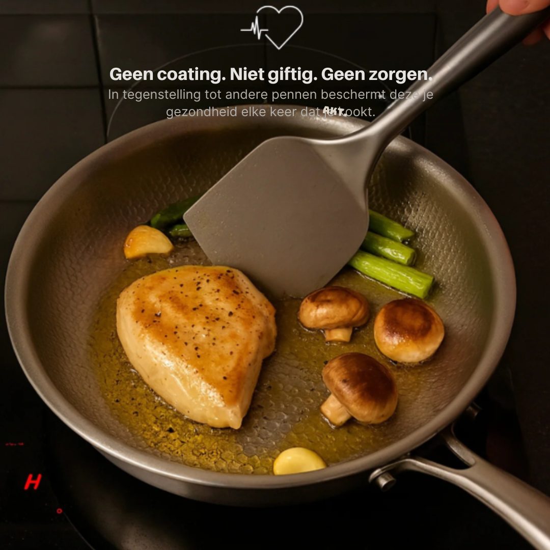 Titanium Elegance | Non-Toxic PFAS-Free Induction Cooking Pan with Hammered Finish 5