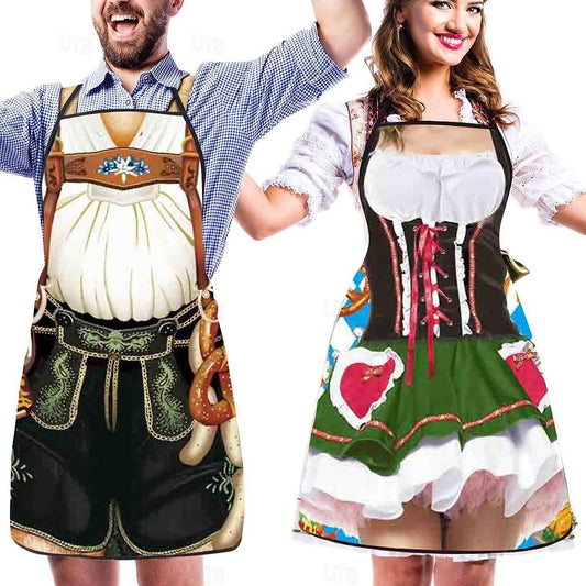 Traditional aprons for couples – Oktoberfest | Lederhosen and dirndl designs as eye-catchers 0