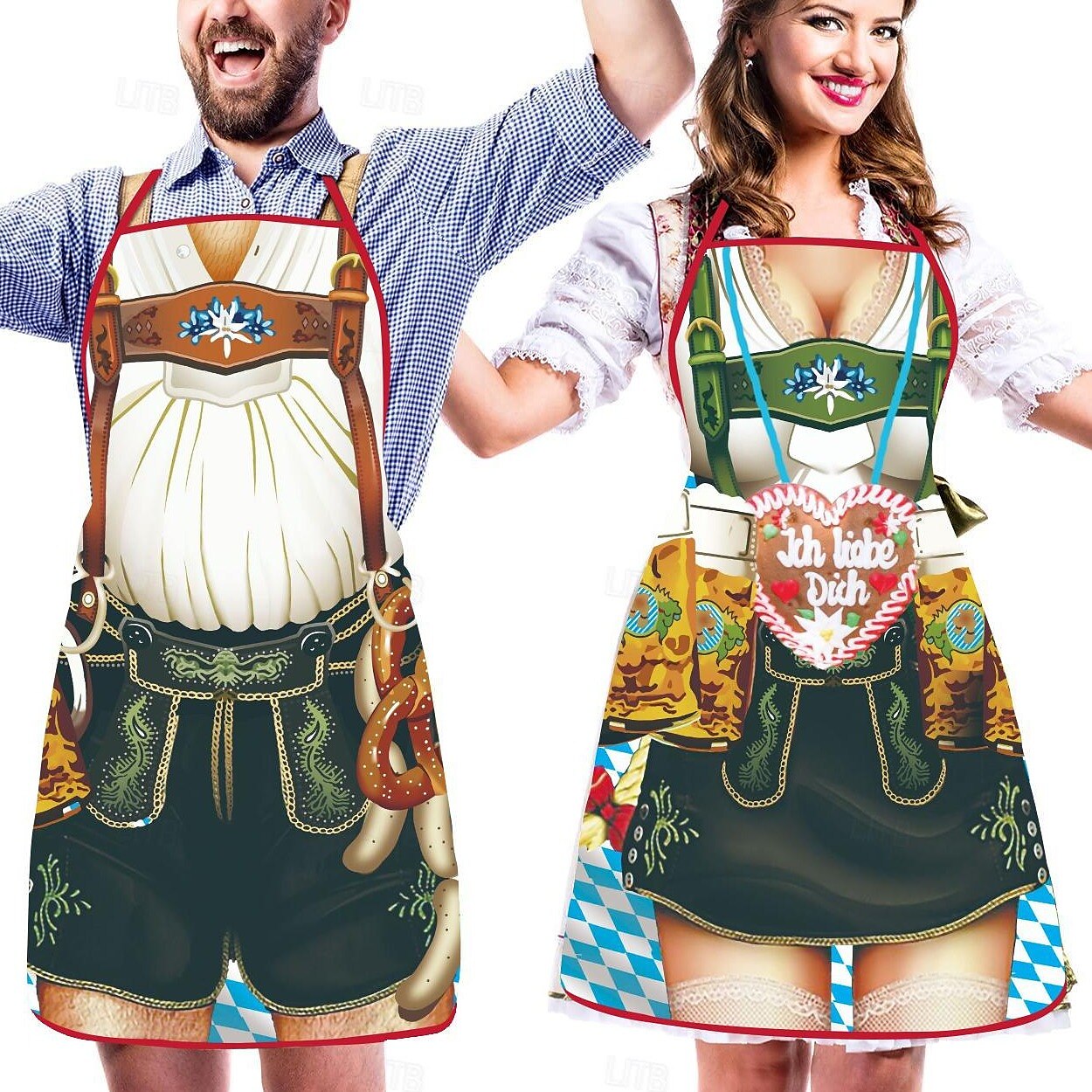 Traditional aprons for couples – Oktoberfest | Lederhosen and dirndl designs as eye-catchers 6