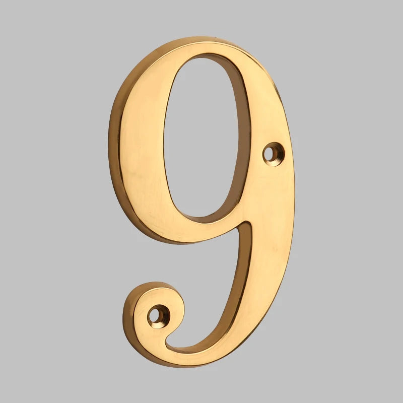 Traditional house numbers made of solid brass 4