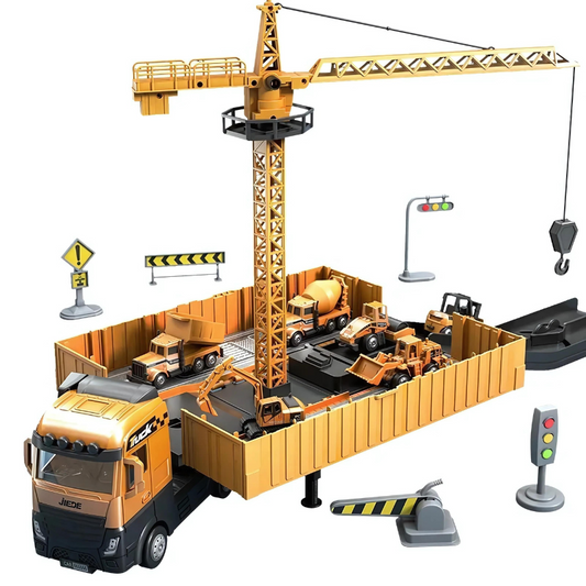 Transformable Construction Truck Toy Set with Light & Sound for Kids Aged 3-5 – 2-in-1 Interactive Play 0