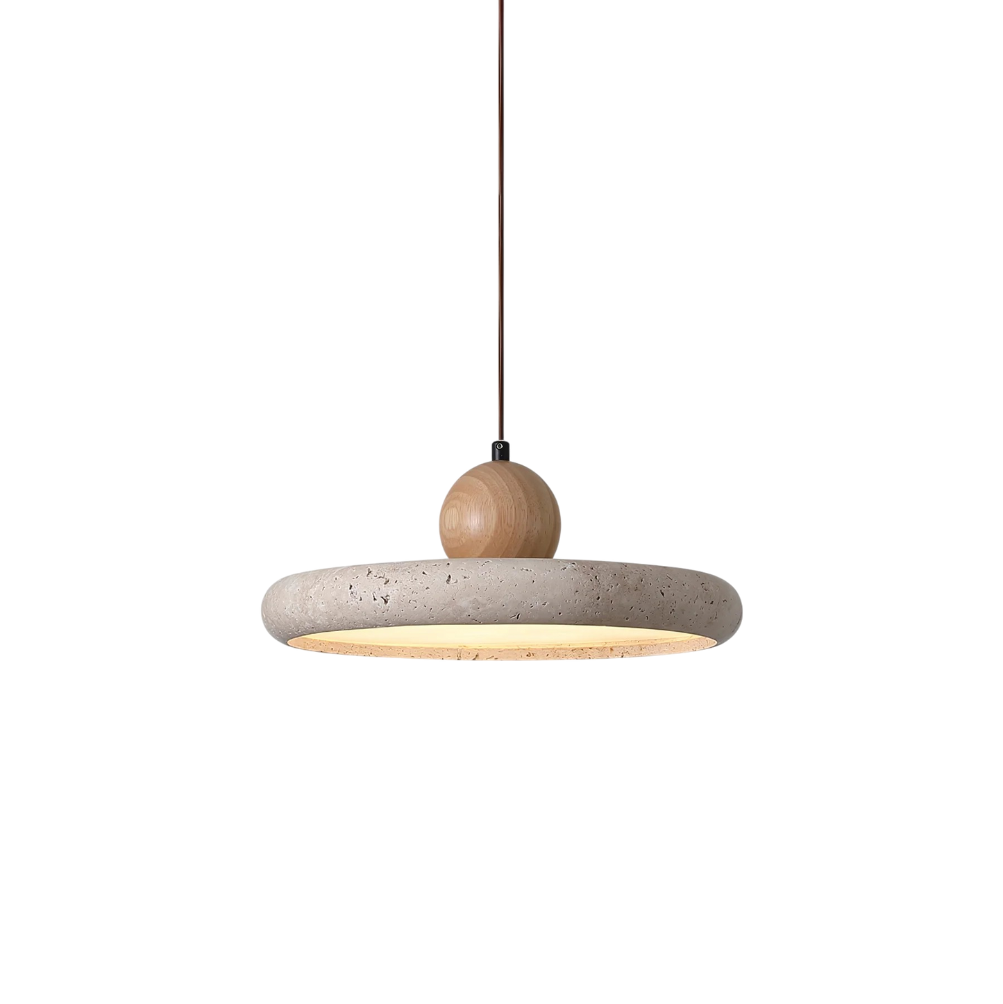 Travertine Wood Pendant Lamp 0