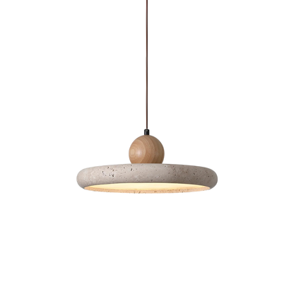 Travertine Wood Pendant Lamp 0
