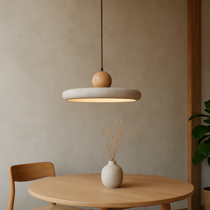 Travertine Wood Pendant Lamp 3
