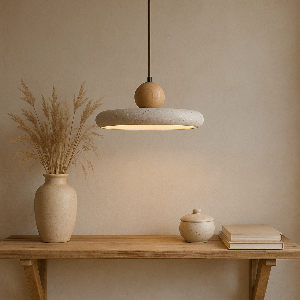 Travertine Wood Pendant Lamp 5