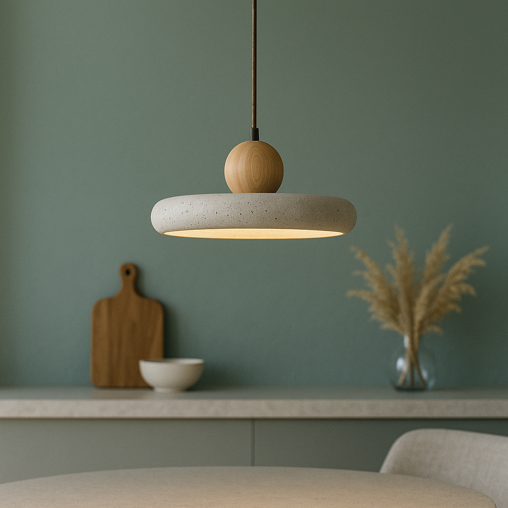 Travertine Wood Pendant Lamp 6