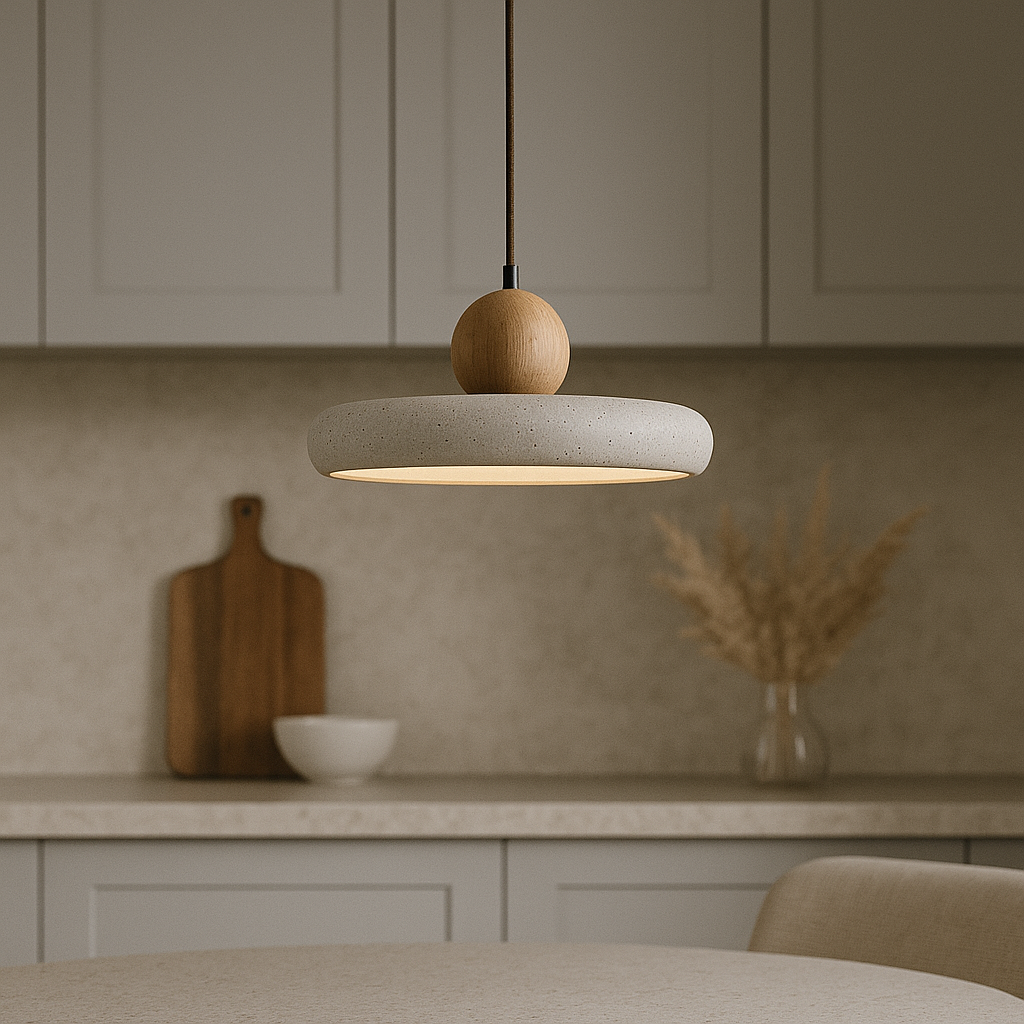 Travertine Wood Pendant Lamp 7