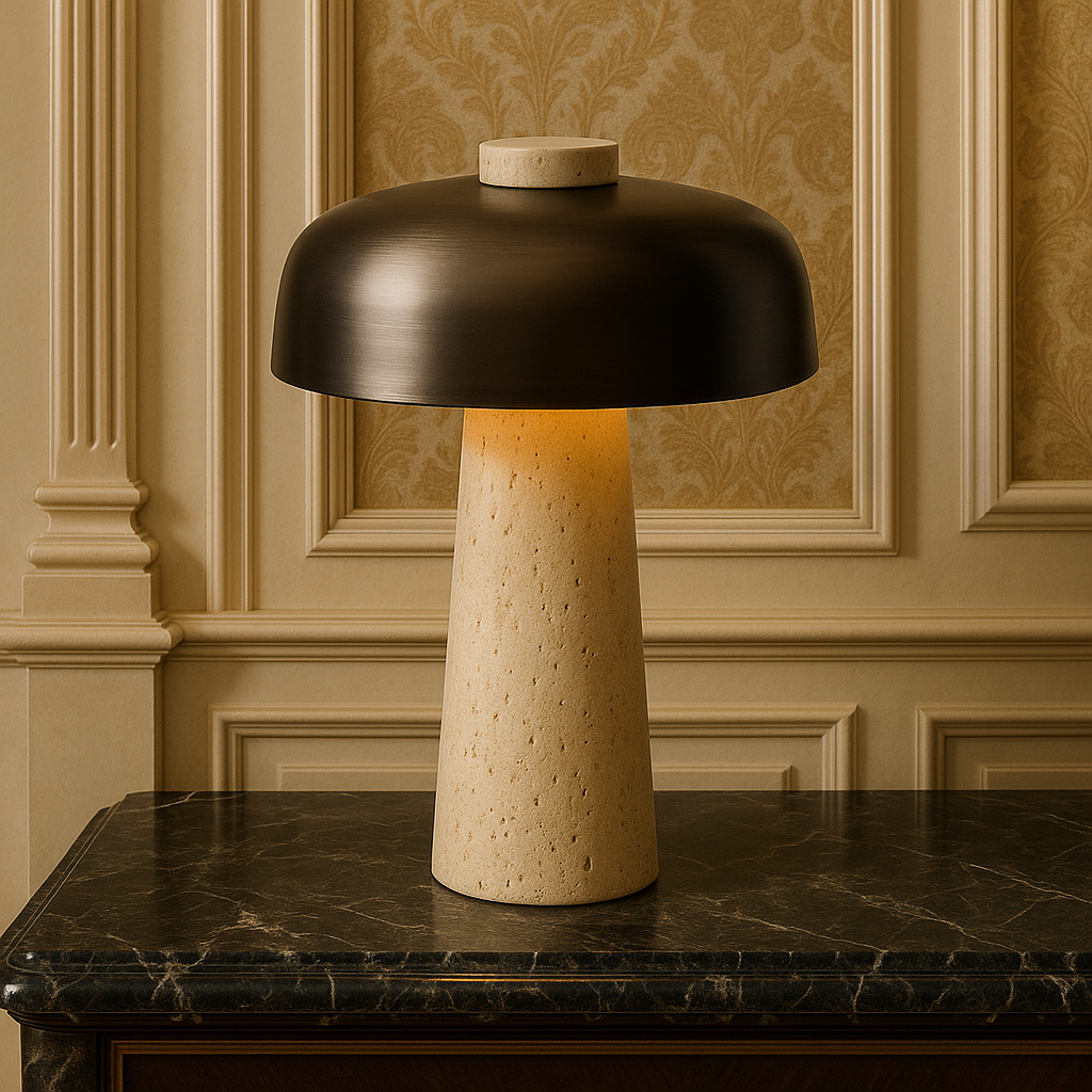 Travertine table lamp 1