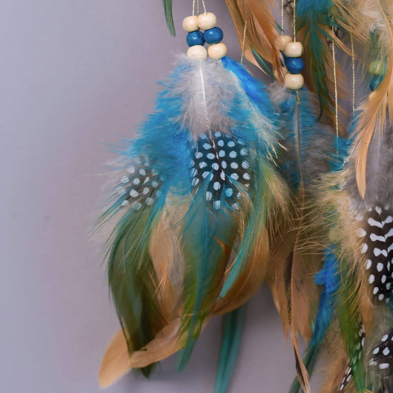 Turquoise Essence | Elegant Natural Crystal Dream Catcher Décor 4