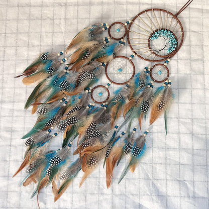 Turquoise Essence | Elegant Natural Crystal Dream Catcher Décor 6