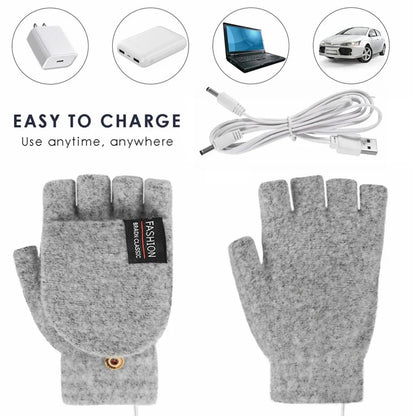 USB rechargeable warm wave heated gloves 8