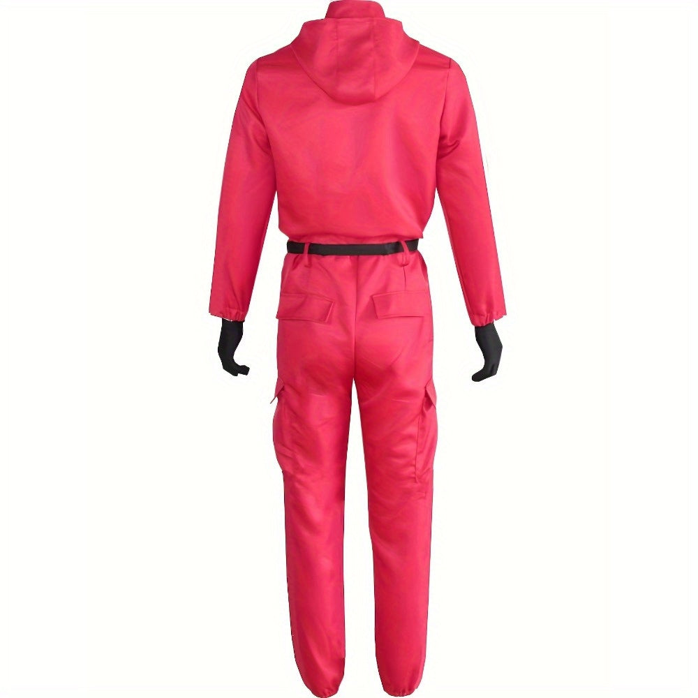 Unisex Long Sleeve Halloween Costume Jumpsuit | Hooded Zip Front 2
