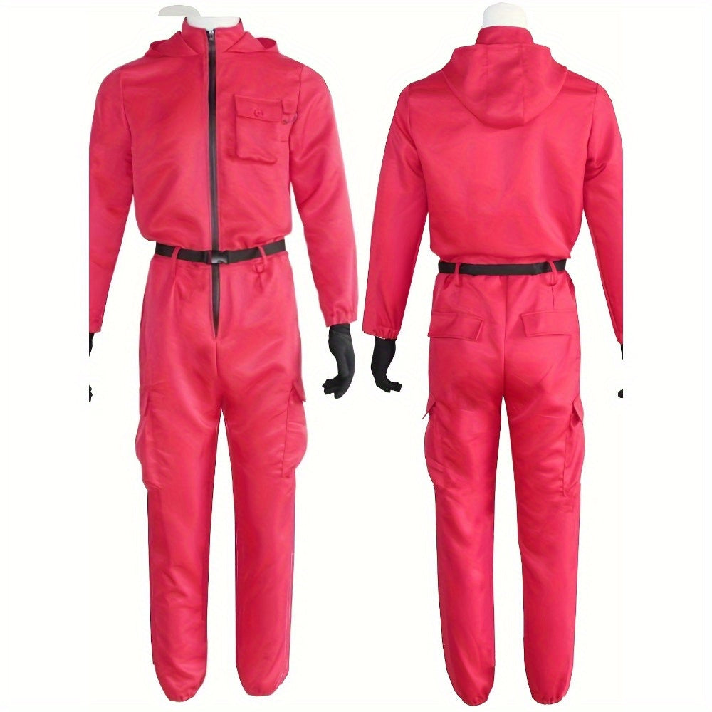 Unisex Long Sleeve Halloween Costume Jumpsuit | Hooded Zip Front 4
