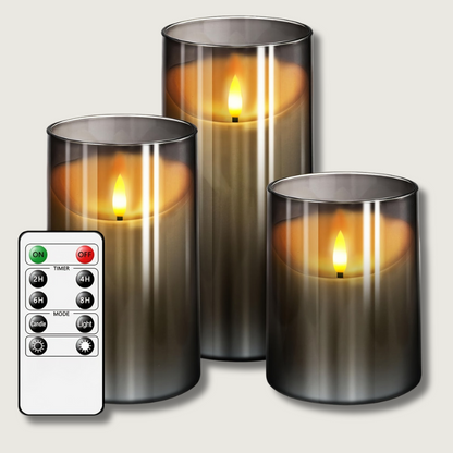 CandleAura - LED Grey Candles with Realistic Flame