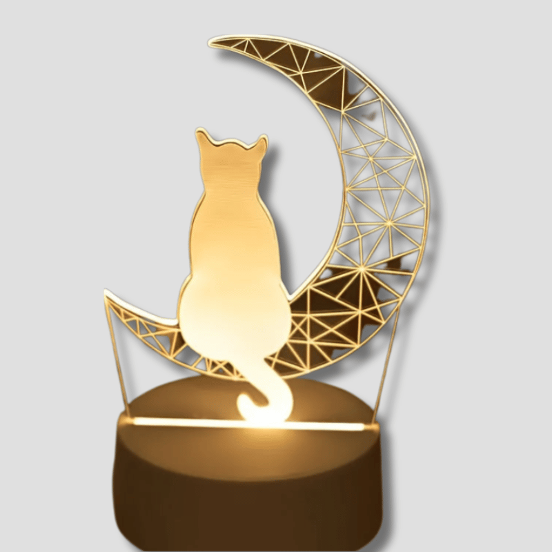 LunaCat - 3D Night Lamp with Moon Design