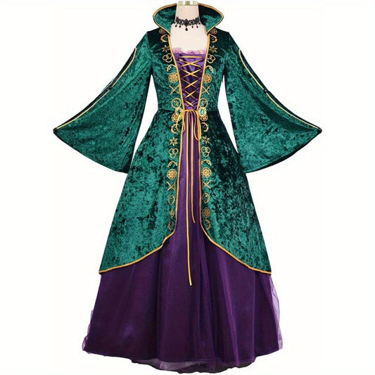 Velvet Long Sleeve Halloween Hocus Pocus Costume Dress | Maxi 0