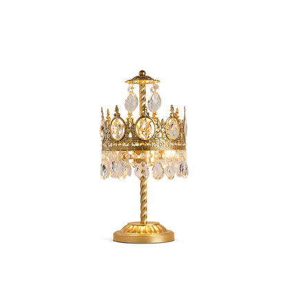 GleamAura – Elegante Lampada da Tavolo in Cristallo con Base Dorata