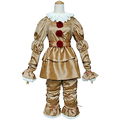 Vintage Long Sleeve Halloween Clown Costume | Ruffle Detail 1