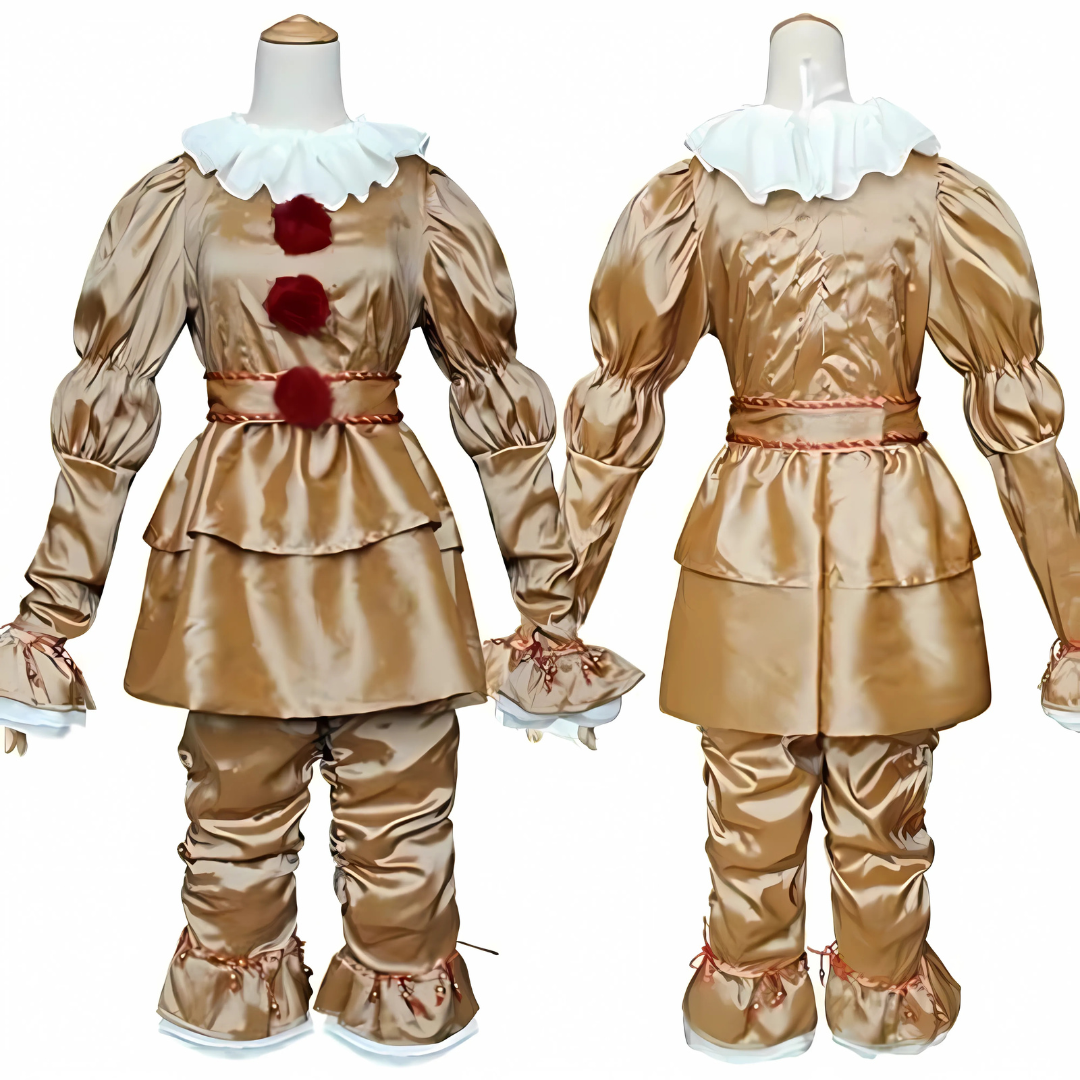 Vintage Long Sleeve Halloween Clown Costume | Ruffle Detail 2