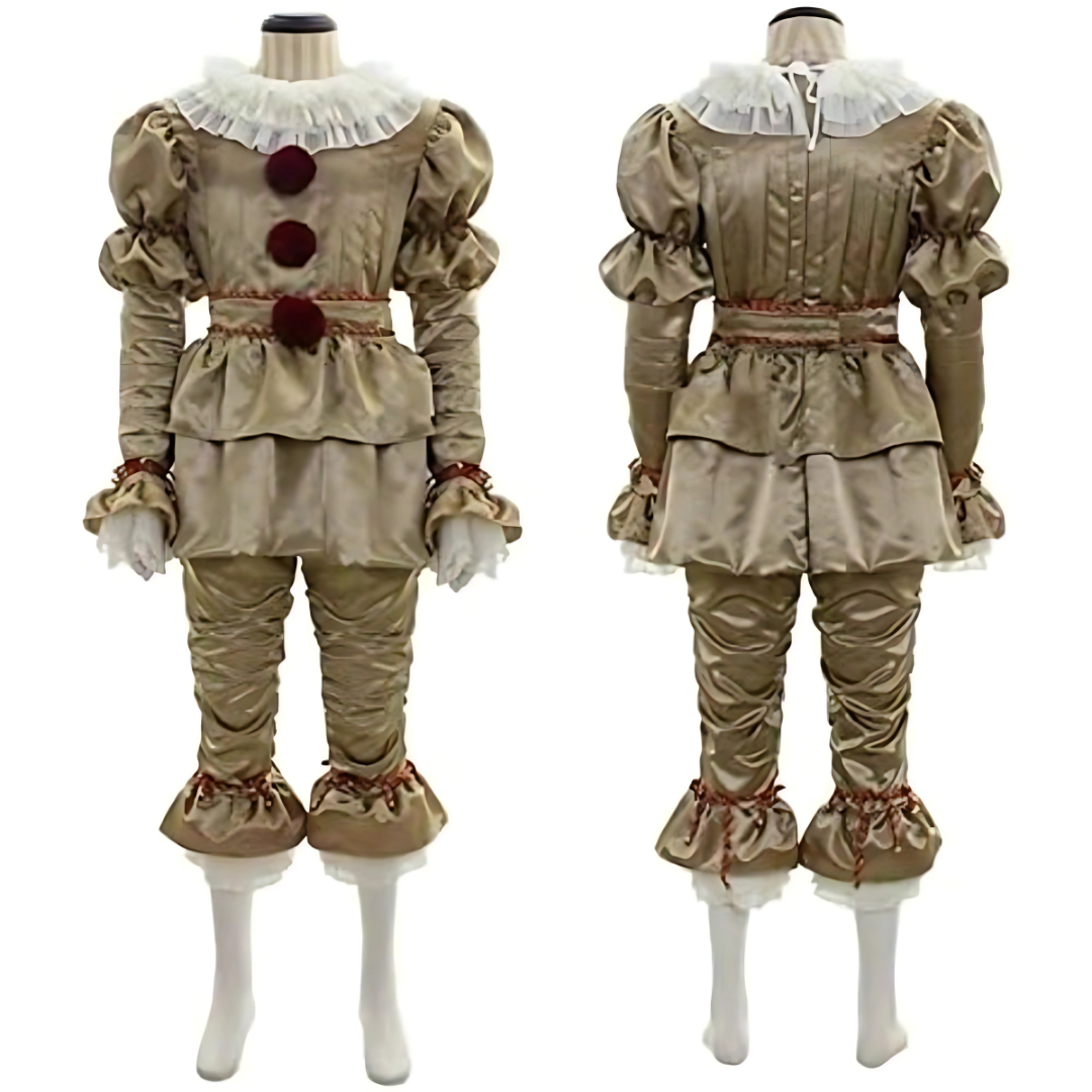 Vintage Long Sleeve Halloween Clown Costume | Ruffle Detail 4