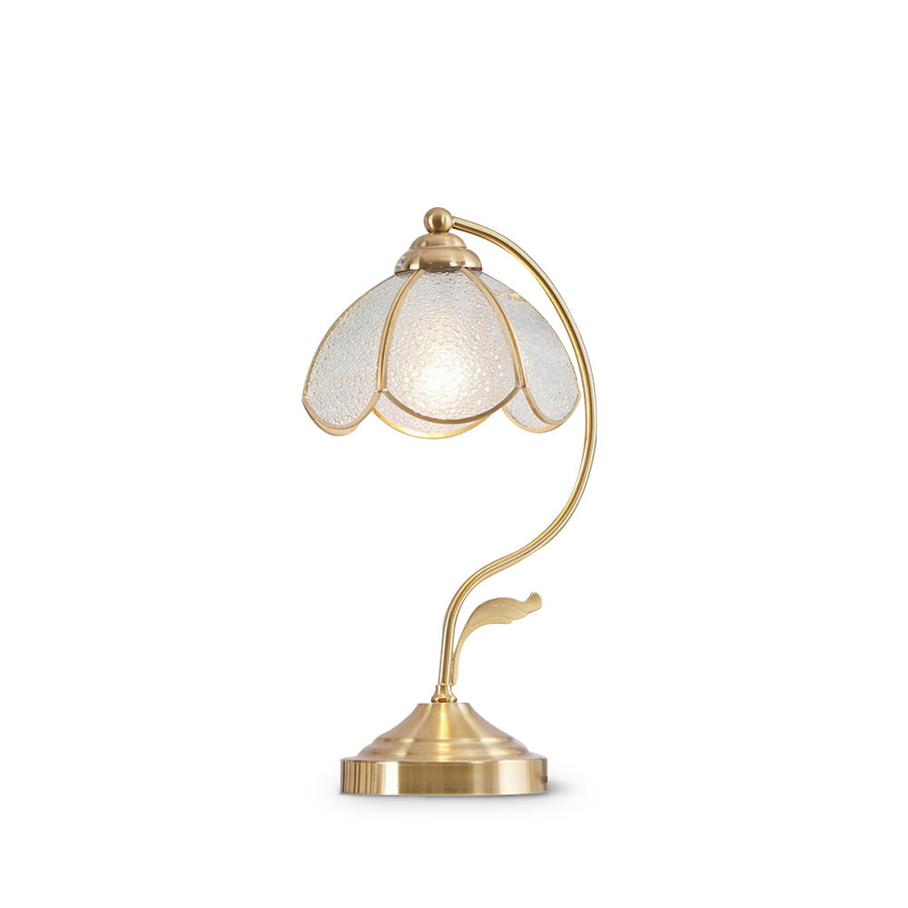 GlowPetal – Lámpara de Mesa de Vidrio Floral Lujuosa