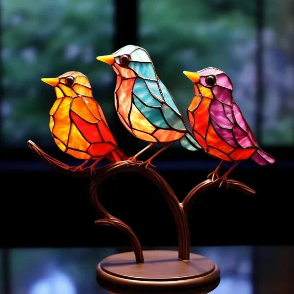 VitraGlow | Artistic Handcrafted Stained Glass Table Lamp for Cozy Lighting 3