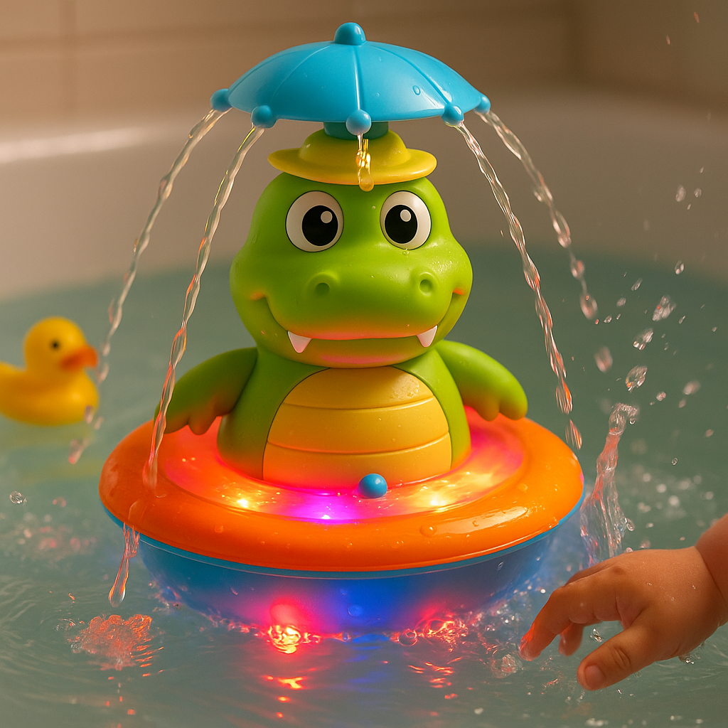 Vivolux | Bath Toy Sprayer Light-Up Floating Crocodile 0
