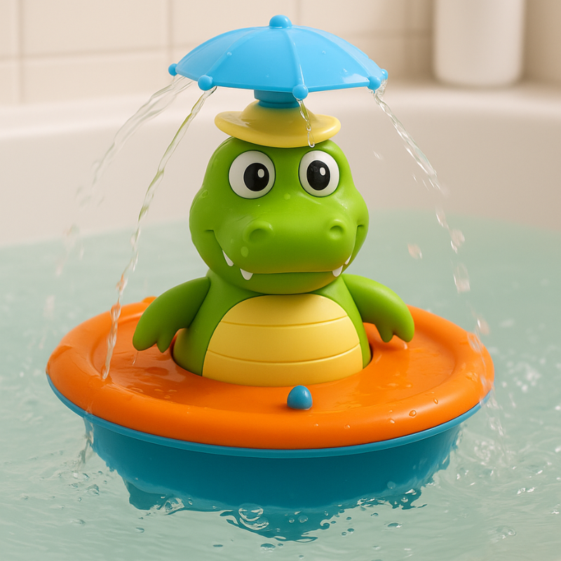 Vivolux | Bath Toy Sprayer Light-Up Floating Crocodile 1