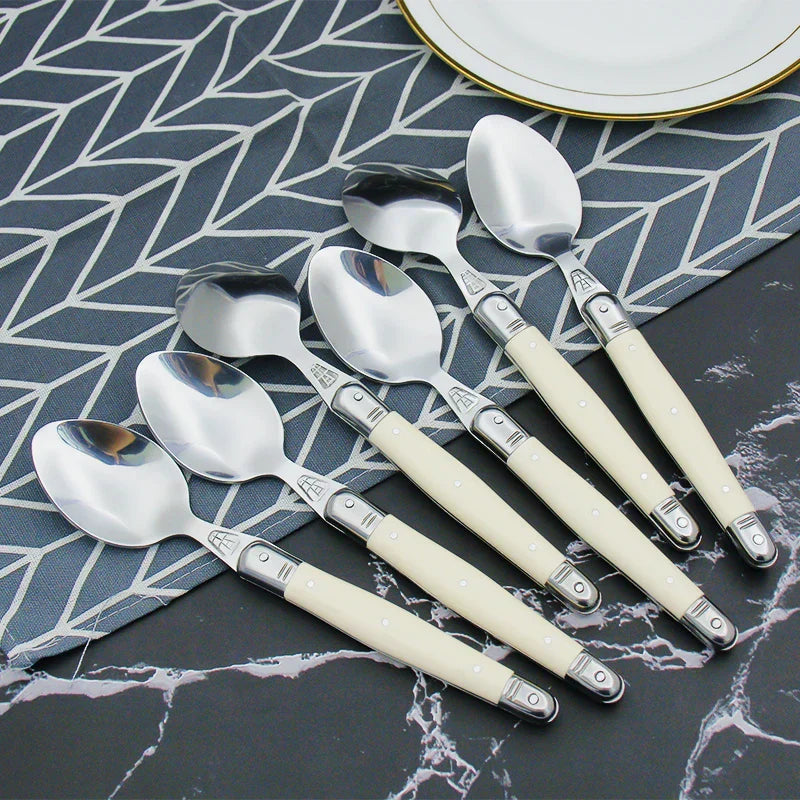 Vivolux | Stainless Steel Cutlery Set with Ivory Handle Design 3