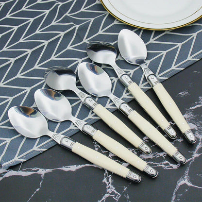 Vivolux | Stainless Steel Cutlery Set with Ivory Handle Design 3
