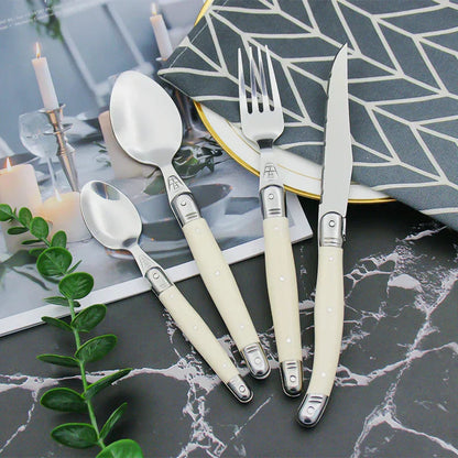 Vivolux | Stainless Steel Cutlery Set with Ivory Handle Design 4