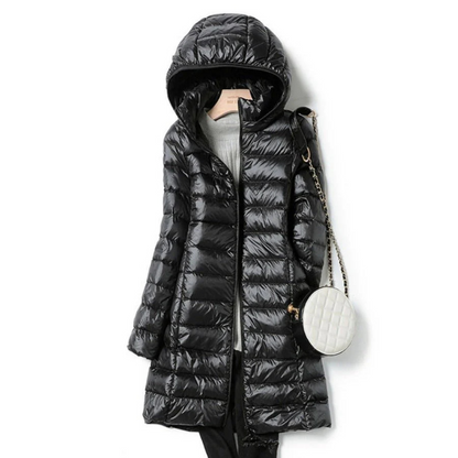 Warm winter jacket with hood for women | puffer 2