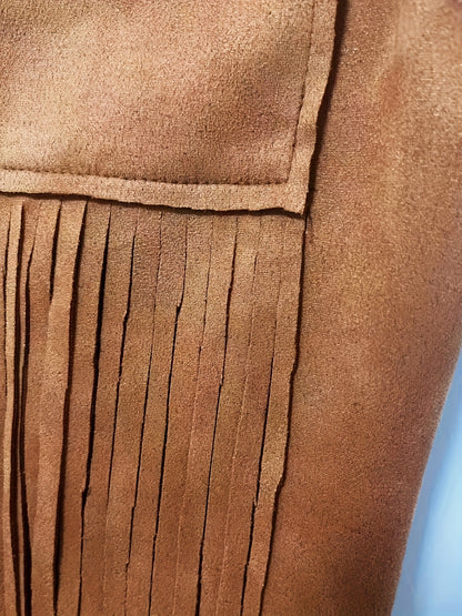 Western Halloween Cowgirl Costume Jumpsuit | Suede Fringe Sleeveless 3