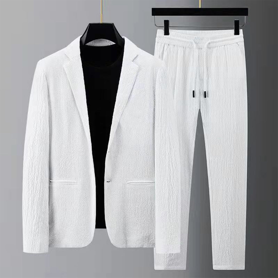 Variant image for Manuel Elegant Casual Summer Set - Classic Striped Design, High-Quality Polyester-6