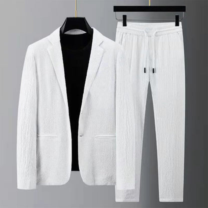Variant image for Manuel Elegant Casual Summer Set - Classic Striped Design, High-Quality Polyester-6