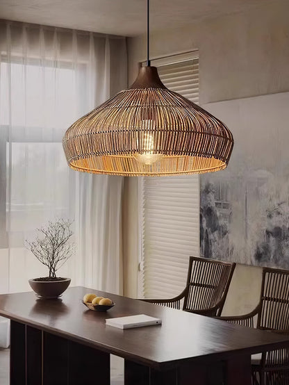 Wicker Rattan Hanging Lamp 4