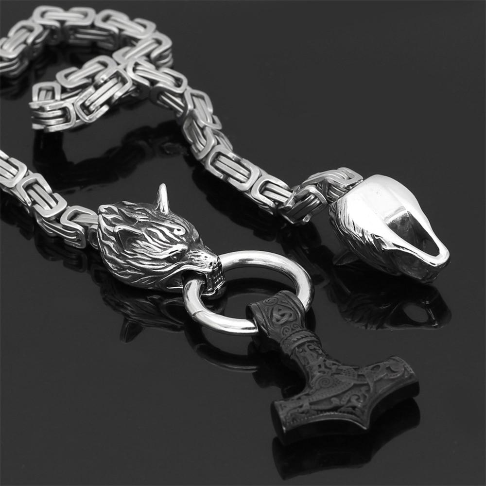 WolfSpirit | Rugged Durable Stainless Steel Double Wolf Head Necklace 1