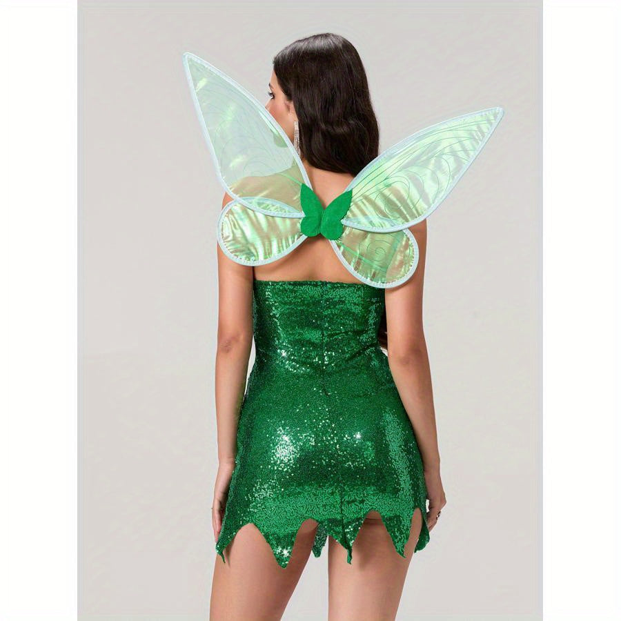 Women Sequin Fairy Halloween Costume Dress | Strapless Mini 3