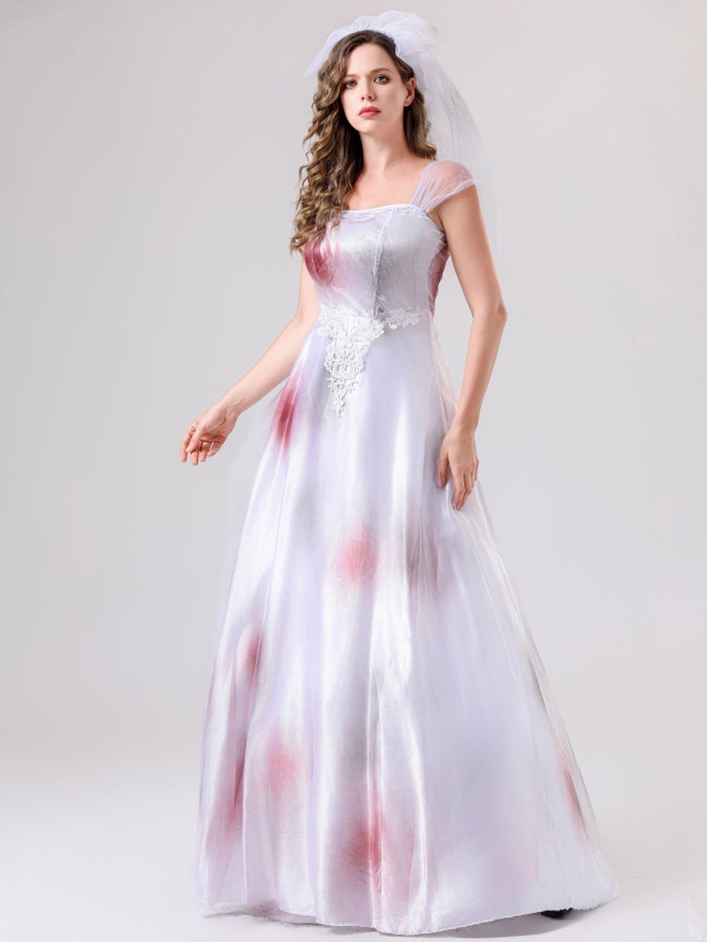 Women Spooky Bloody Halloween Corpse Bride Costume Dress | Maxi 1