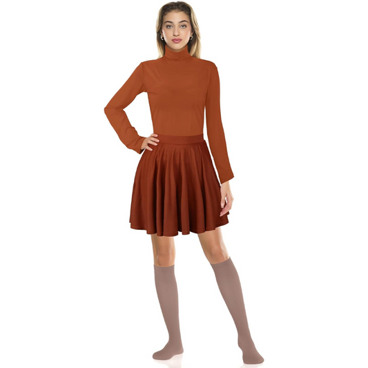 Women’s Cartoon Halloween Costume Set | Long Sleeve Turtleneck Mini 0