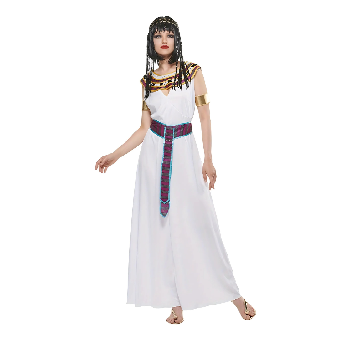 Women’s Cleopatra Halloween Costume Dress | Royal Sleeveless Maxi 0