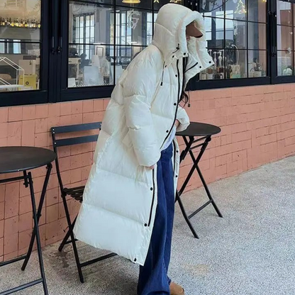 Women's Cozy Winter Long Puffer Hooded Jacket | Warm 1