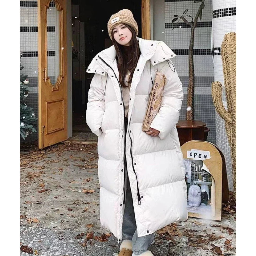 Women's Cozy Winter Long Puffer Hooded Jacket | Warm 2