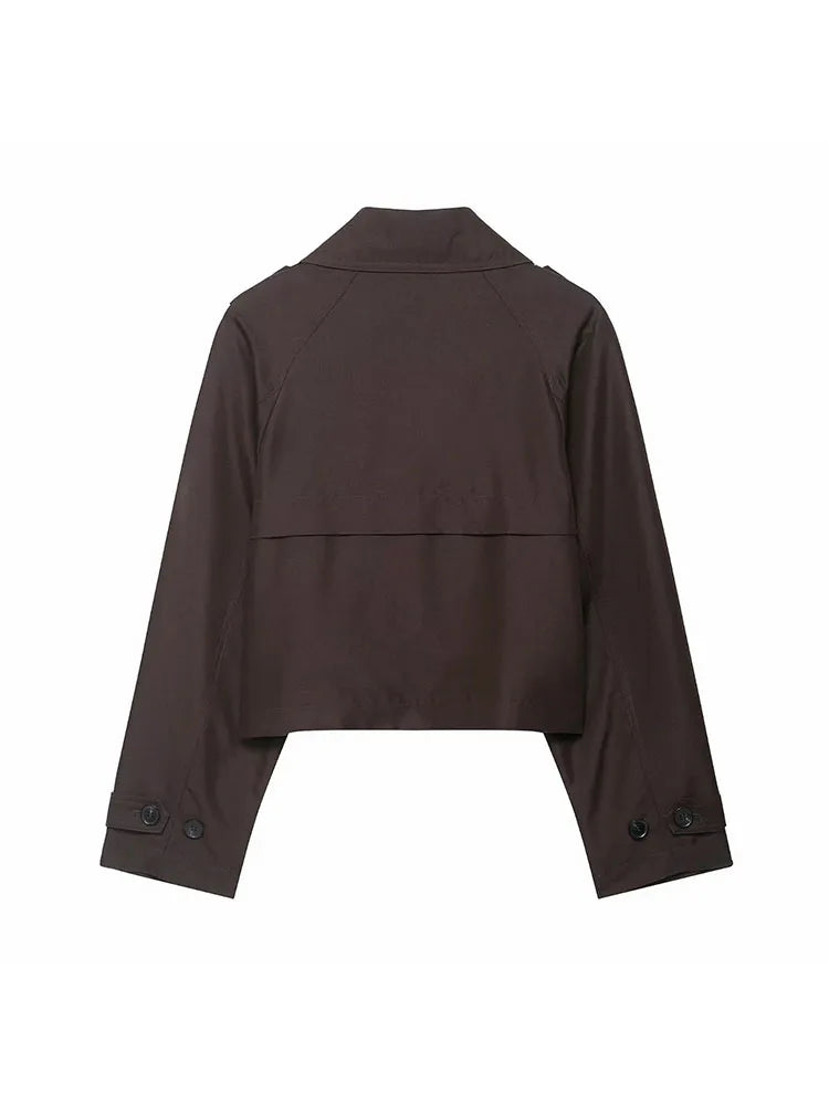 Women's Double Breasted Trench Coat with Pockets – Stylish Autumn Winter Office Jacket 2