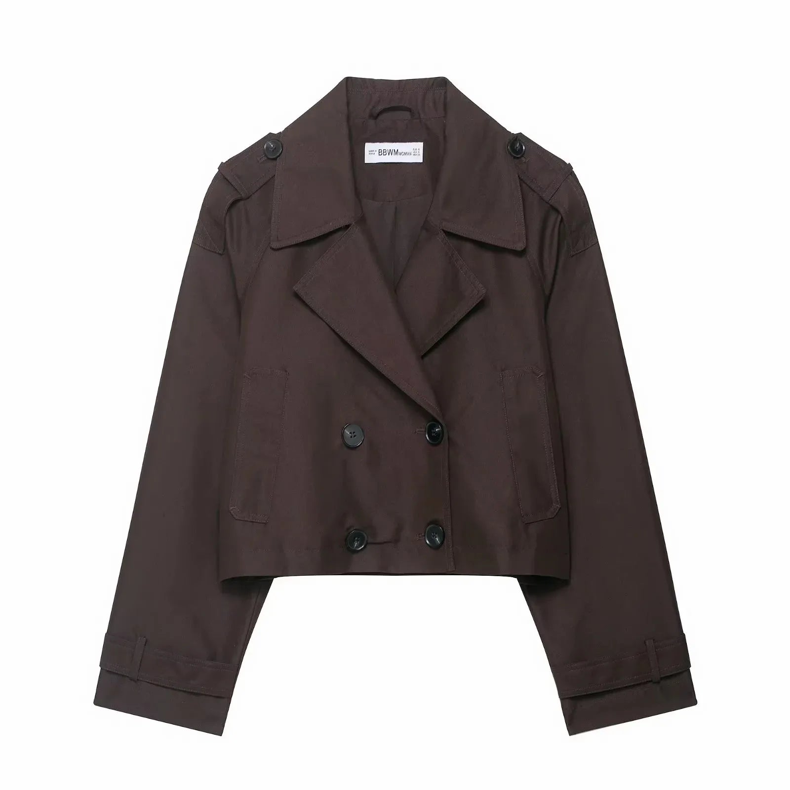 Women's Double Breasted Trench Coat with Pockets – Stylish Autumn Winter Office Jacket 6