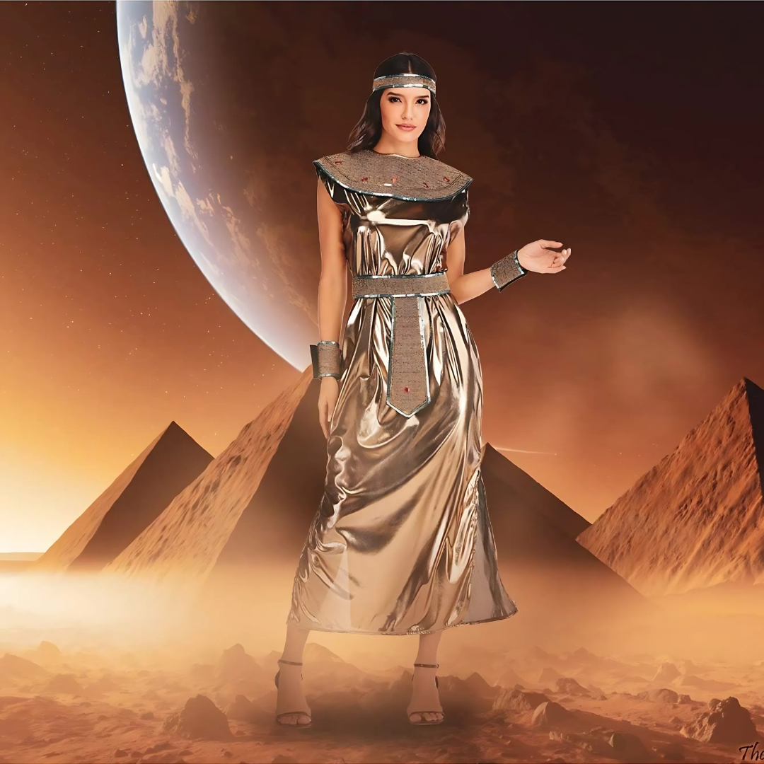 Women’s Elegant Cleopatra Halloween Costume Dress | Maxi 4